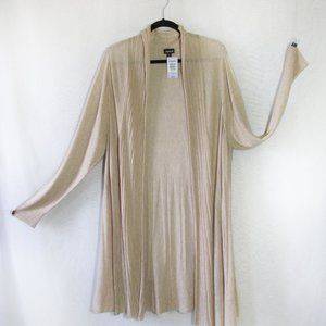 TORRID 4X NWT Beige Long Flare Open Cardigan